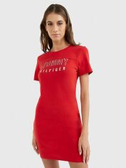 Акція на Сукня-футболка міні літня жіноча Tommy Hilfiger 616922176 M Червона від Rozetka