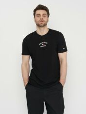 Акція на Футболка бавовняна довга чоловіча Tommy Hilfiger 11034 S (44) Чорна від Rozetka