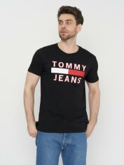 Акція на Футболка бавовняна довга чоловіча Tommy Hilfiger 11040 S (44) Чорна від Rozetka