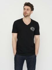 Акція на Футболка бавовняна довга чоловіча Armani Exchange 11006.1 S Чорна від Rozetka