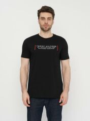 Акція на Футболка бавовняна довга чоловіча Tommy Hilfiger 11033 XL (50) Чорна від Rozetka