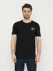 Акція на Футболка бавовняна довга чоловіча Tommy Hilfiger 11038 S (44) Чорна від Rozetka