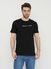 Акція на Футболка бавовняна довга чоловіча Tommy Hilfiger 11039 S (44) Чорна від Rozetka