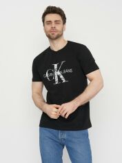 Акція на Футболка бавовняна довга чоловіча Calvin Klein Jeans 11021 S (44) Чорна від Rozetka
