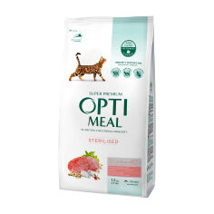 Акція на Сухий корм для стерилізованих кішок Optimeal з високим вмістом яловичини та сорго, 1.5 кг від Eva