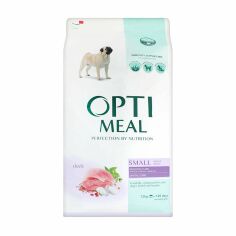 Акція на Сухий повнораційний корм для собак малих порід Optimeal зі смаком качки, 12 кг від Eva