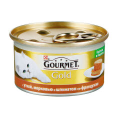 Акція на Вологий корм для кішок Purina Gourmet Gold з качкою, морквою та шпинатом, 85 г від Eva