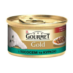 Акція на Вологий корм для кішок Gourmet Gold з лососем та куркою, 85 г від Eva