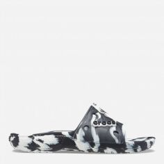 Акція на Жіночі шльопанці для пляжу Crocs Classic Marbled Slide 206879-103 37-38 (M5/W7) 23 см Білий/Чорний від Rozetka