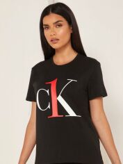 Акция на Піжама (футболка + штани) жіноча Calvin Klein Underwear One 857 L Чорна от Rozetka