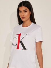 Акция на Піжама (футболка + штани) жіноча Calvin Klein Underwear One 956 S Біла от Rozetka