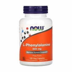 Акція на Дієтична добавка амінокислота в капсулах NOW Foods L-Phenylalanine L-Фенілаланін, 500 мг, 120 шт від Eva