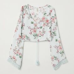 Акція на Топ жіночий H&M XAZ119541GKOE 32 Блакитний з різнокольоровим від Rozetka