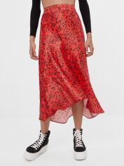 Акція на Спідниця міді літня жіноча Bershka XAZ303844ETSY XS Червона від Rozetka