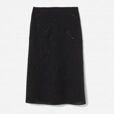 Акція на Спідниця міді літня пряма жіноча H&M XAZ205028WUMT 38 Чорна від Rozetka