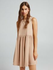 Акція на Сукня коротка літня жіноча Bershka XAZ355093TJXN M Бежева від Rozetka