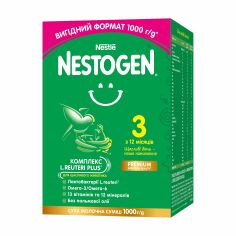 Акція на Дитяча суха молочна суміш Nestle Nestogen 3 з лактобактеріями L. Reuteri, від 1 року, 1 кг від Eva
