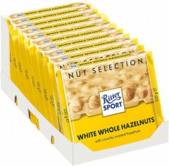 Акція на Упаковка білого шоколаду Ritter Sport Nut Selection з цільними лісовими горіхами 10 шт. х 100 г від Rozetka