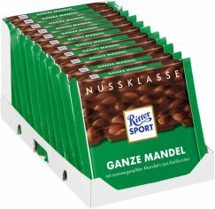 Акція на Упаковка молочного шоколаду Ritter Sport Nut Selection з цільними мигдальними горіхами 11 шт. х 100 г від Rozetka