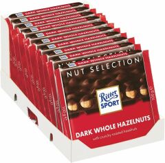 Акція на Упаковка темного шоколаду Ritter Sport Nut Selection з цільними лісовими горіхами 10 шт. х 100 г від Rozetka