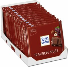 Акція на Упаковка молочного шоколаду Ritter Sport з родзинками та лісовими горіхами 12 шт. х 100 г від Rozetka