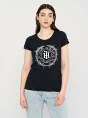 Акція на Футболка жіноча Tommy Hilfiger 11051.5 S Темно-синя від Rozetka