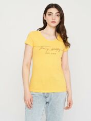 Акція на Футболка жіноча Tommy Hilfiger 10890.5 S Жовта від Rozetka