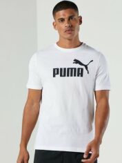 Акція на Футболка бавовняна чоловіча Puma Ess Logo Tee 58666602 M Puma White від Rozetka