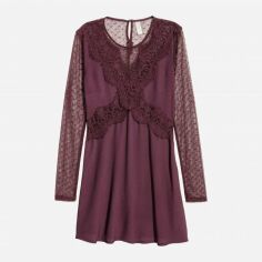 Акція на Сукня коротка осіння жіноча H&M XAZ104385BIQQ 44 Бордова від Rozetka