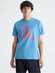 Акція на Футболка бавовняна довга чоловіча Calvin Klein 978924671 S Синя від Rozetka