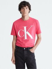 Акція на Футболка бавовняна довга чоловіча Calvin Klein 143848588 2XL Рожева від Rozetka