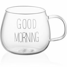 Акция на Набор чашек с ручками Ardesto Good Morning, 350 мл, 2 од., боросиликатное стекло (AR2635GM) от MOYO