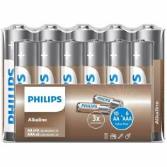 Акція на Батарейка Philips Entry Alkaline щелочная AA+ААА, 10+6 шт (LR036A16F/10) від MOYO