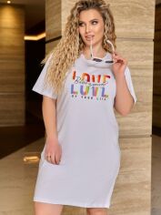 Акция на Сукня-футболка міні літня жіноча DEMMA 1043 54-56 Біла от Rozetka