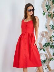 Акція на Плаття-сорочка міді літнє жіноче ISSA PLUS 11782 XL Червоне від Rozetka