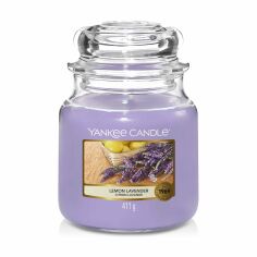 Акція на Ароматична свічка в банці Yankee Candle Lemon Lavender, 411 г від Eva