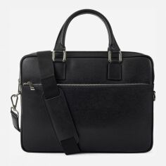 Акція на Сумка-портфель чоловіча шкіряна InBag m01184 Чорна від Rozetka