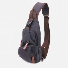 Акція на Сумка-слінг через плече чоловіча Vintage 21221 Чорна (leather-21221) від Rozetka