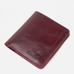 Акція на Портмоне шкіряне Shvigel leather-16609 Вишневе від Rozetka