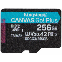Акція на Карта пам'яті Kingston MicroSDXC 256GB Canvas Go Plus Сlass 10 A2 U3 V30 (SDCG3/256GBSP) від Comfy UA