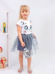 Акция на Дитяче літнє святкове плаття для дівчинки Носи своє 618936 92 см Киця сіра (p-4686-42667) от Rozetka