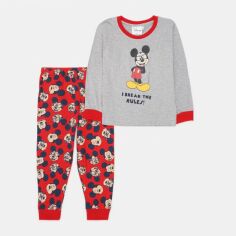 Акция на Піжама дитяча літня (футболка з довгими рукавами + штани) Disney 2200006208 98 см Сіра от Rozetka