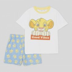 Акція на Піжама літня дитяча (футболка + шорти) Disney Roi Lion WE2032 110-116 см Біла від Rozetka