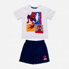 Акция на Комплект (футболка+шорти) дитячий Disney Spider-Man SP S 52 04 1260 134 см Білий/Синій от Rozetka