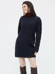 Акція на Сукня в'язана коротка зимова жіноча Uniqlo 725638834 M Синя від Rozetka