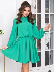 Акция на Плаття-сорочка коротке літнє жіноче ISSA PLUS 13803 L Зелене от Rozetka