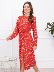 Акція на Плаття міді жіноче ISSA PLUS 13793 2XL Червоне від Rozetka