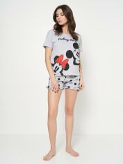 Акция на Піжама (футболка + шорти) жіноча великих розмірів бавовняна Disney Minnie WE3615 XL Світло-сіра от Rozetka