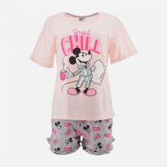 Акция на Піжама (футболка + шорти) жіноча великих розмірів бавовняна Disney Mickey WE3618 XL Рожева от Rozetka