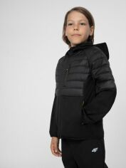 Акция на Підліткова демісезонна стьобана куртка для хлопчика 4F 4FJSS23TTJAM072-20S 140 см Чорна от Rozetka